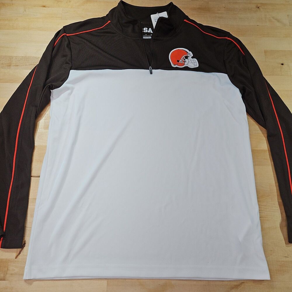 Cleveland Browns NFL CSA Brand Men’s Size Large 1/4 Zip Long Sleeve Pullover